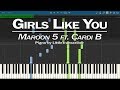 Maroon 5 - Girls Like You (Piano Cover) ft Cardi B by LittleTranscriber