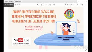 Orientation on Guidelines for T-I (SHS) Applicants