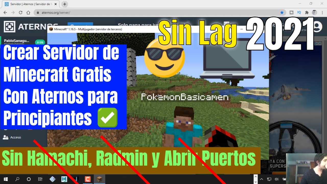 Crear Un Servidor De Minecraft Gratis Con Aternos Sin Puertos Hamachi Radmin Hostear 21 Tutorial Youtube