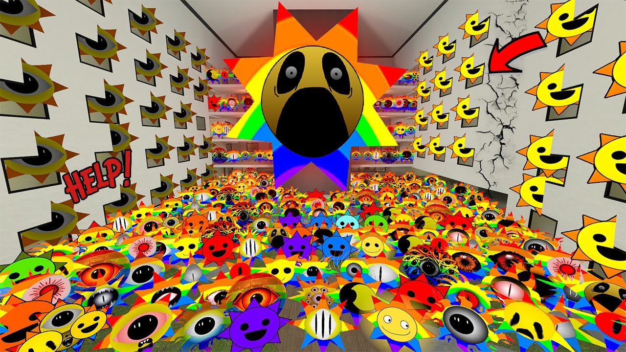 BIG RAINBOW SPRUNKI MR SUN REALM HORROR WANTS ME TO HELP THEM FROM FULL HOTEL OF ANGRY NEXTBOTS Gmod