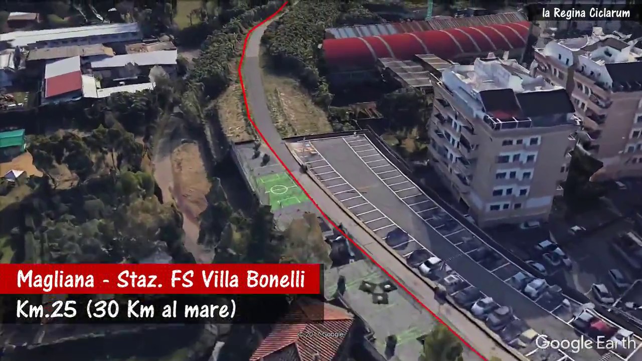 la ciclabile lungotevere da Labaro a Fiumicino - la Regina Ciclarum a volo di uccello