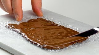 Smear Chocolate On Bubble Wrap For A Great Ice Cream Parlor Trick