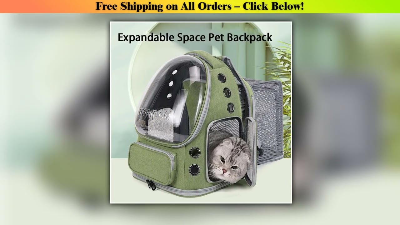 Spacious Expandable Pet Backpack Carrier with Dual Shoulder Straps Top Handle All-Season Design