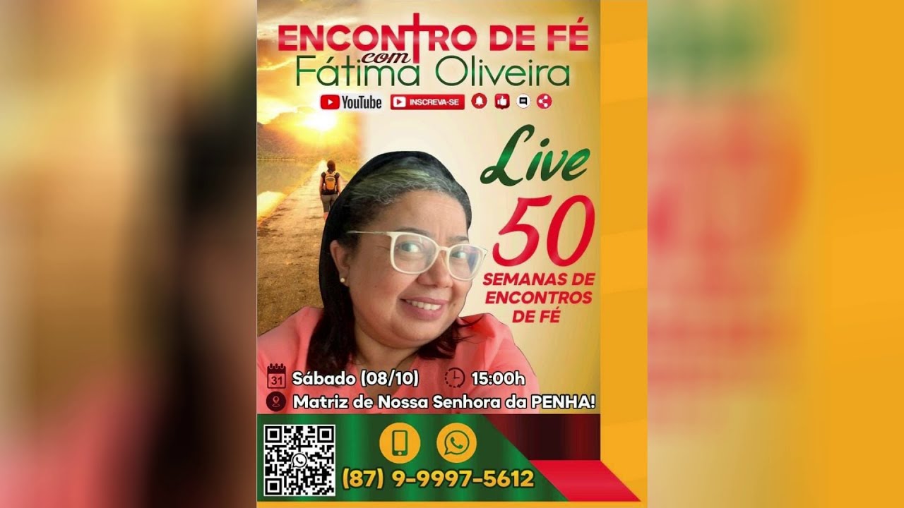 Encontro de Fé com Fátima Oliveira - Live das 50 Semanas - YouTube