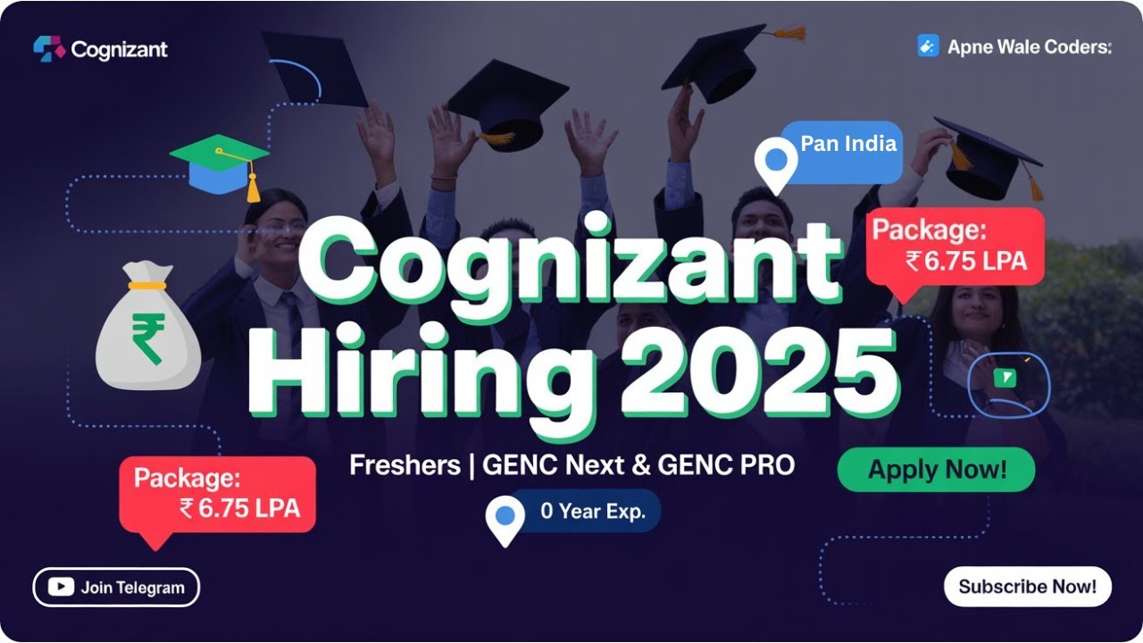 Cognizant Hiring 2025 Freshers | GenC Next, GenC Pro | ₹6.75 LPA ...