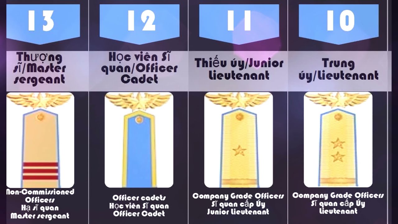 Vietnam Air Army Rank & insignia | Air Army Rank & insignia | Army Rank & insignia