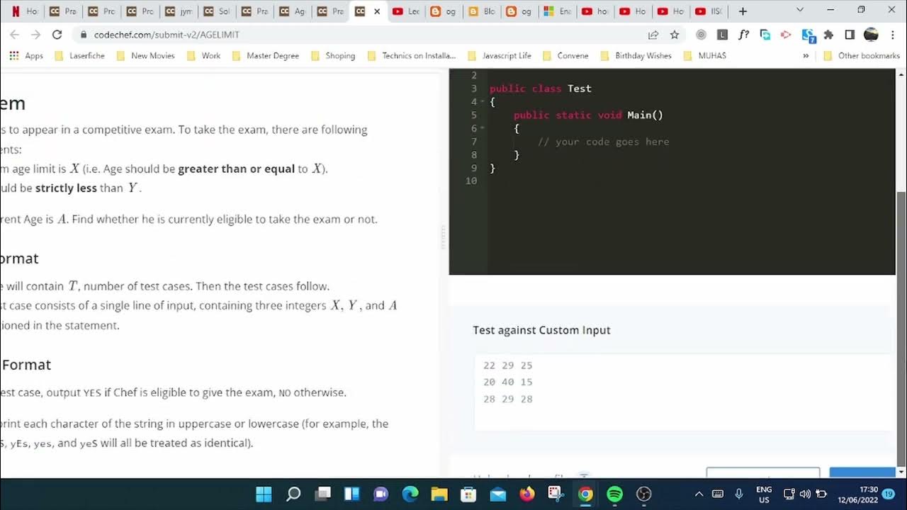 HOW TO SOLVE YOUR FIRST CODECHEF CHALLENGE C# - YouTube
