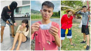 Poor homeless with paper boat - Dangerous kidnapper 🥷🏻😱🔫 Linh Nhi