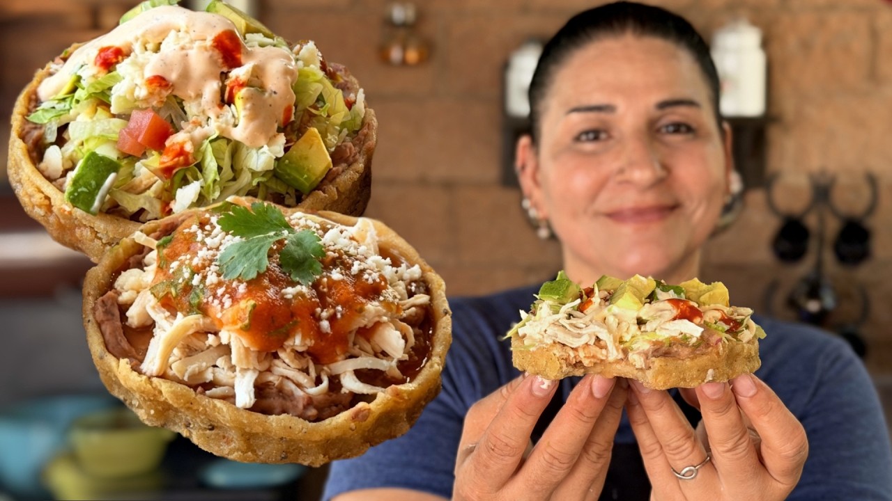 Sopes de Pollo Sonorenses | Con Frijoles Refritos y Salsa Casera | La Herencia de las Viudas