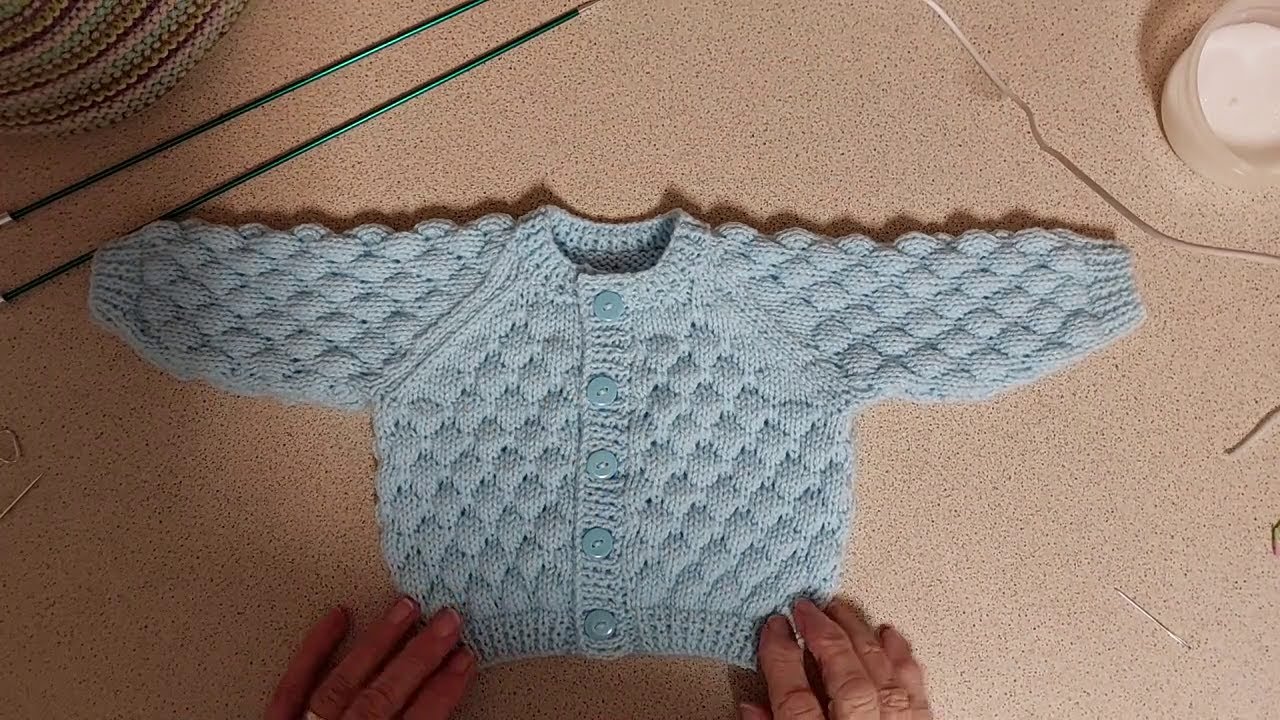 #63, Full Tutorial 16in Blackberry St, Cardigan, Sheila's Just Knitting