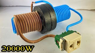 100% Get 20000w free electricity energy with big copper wire #engineering #technology @AmazingTechvideo