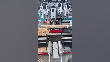 Industrial grade four spindle CNC wood lathe with automatic feeding and milling for chair armrests!