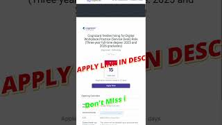 Cognizant fresher hiring for Digital Workplace Practice (Service Desk) Role 2025-2026 batch