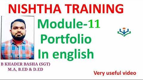 NISHTHA PORTFOLIO MODULE-11 IN ENGLISH