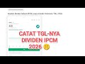 IPCM BAGI DIVIDEN - CATAT TGL-NYA 🤫 ANALISIS UPDATE 2026