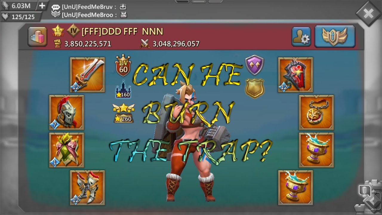 RALLY TRAPPING ON MYTHIC CHAMP ACCOUNT! - Lords Mobile Gonix - YouTube