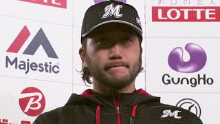 2018年4月10日 千葉ロッテ・石川投手・松永投手・井上選手ヒーローインタビュー