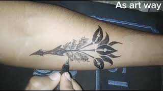 How To Make feather Tattoo At home | Temporary Tattoo