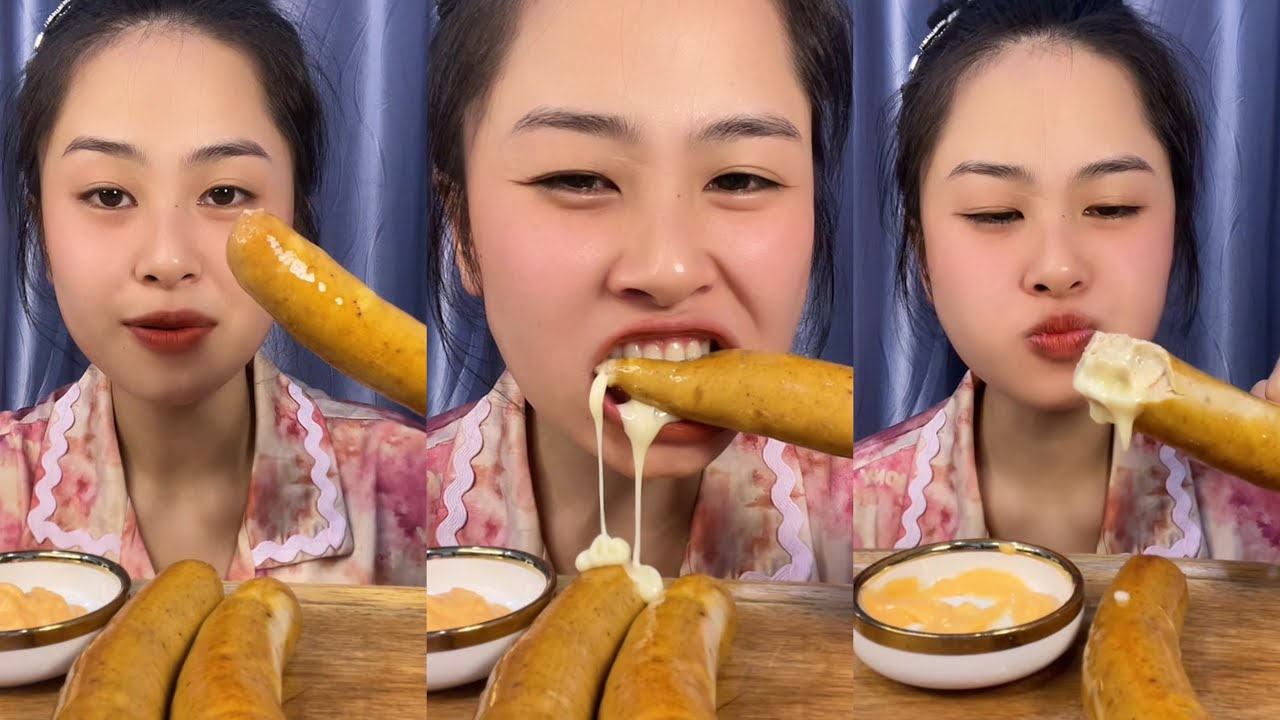 Lần Đầu Ăn Thử Xúc Xích Phô Mai Thái Lan Siêu Hot #dungthichan #mukbang #food #youtube