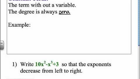 Section 9.1: Add and Subtract Polynomials