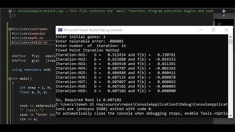 Iteration Method Program in C++ programming language | Numerical Analysis
