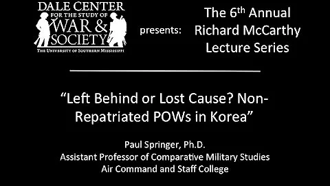 Dr. Paul Springer - "Left Behind or Lost Cause? No...