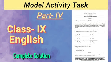 Model Activity Task || Class- 9 || English Part-4 || WBBSE