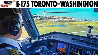 Piloting AIR CANADA Embraer 175 from Toronto to Washington | Cockpit Views