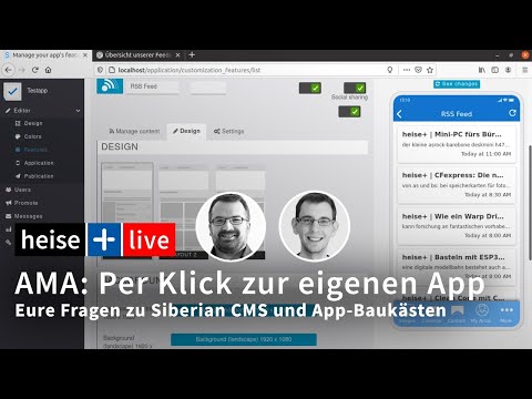 AMA: Per Klick zur eigenen App | heise+ live