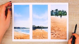 Landscape Watercolor Painting Tutorial for Beginners Step by Step - Summer Edition!