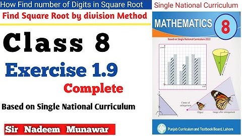 Class 8 Exercise 1.9  Single National Curriculum Maths SNC Ex 1.9 8th PCTB  @SirNadeemMunawar