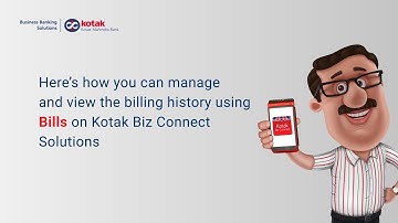 Use Kotak Biz Connect Solutions to view and manage billing history