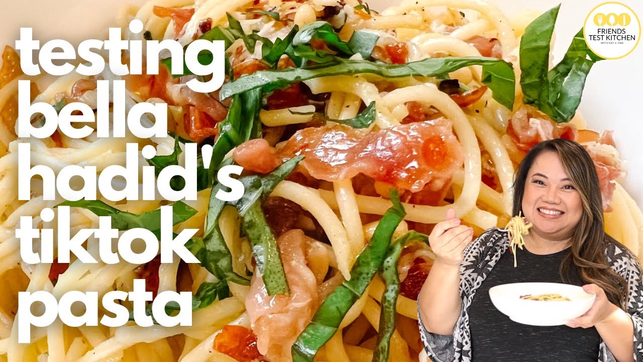 Testing Bella Hadid's TikTok "Spaghetti with Prosciutto & Pine Nut