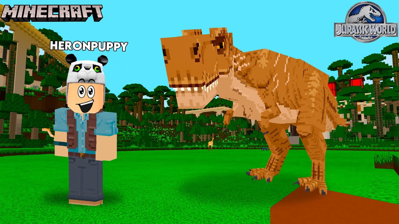 Kendimize Dinozor Yaptik Panda Ile Minecraft Jurassic World Youtube