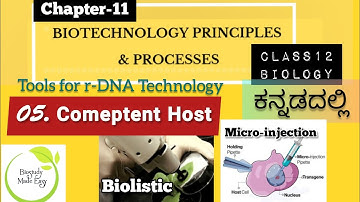 Class12 Biotechnology principles & Processes ಕನ್ನಡದಲ್ಲಿ|Competant host | NEET @biostudymadeeasy​