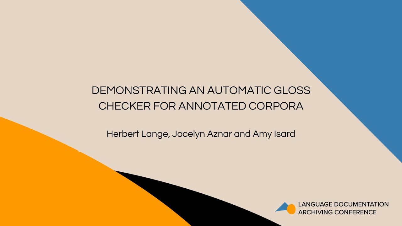 Demonstrating an Automatic Gloss Checker for Annotated Corpora