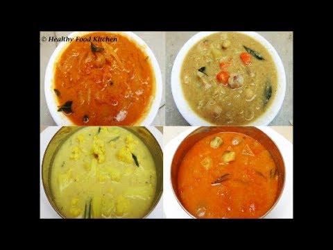4 Side dish for Chapati in Tamil/Different Types of Kurma Recipes/Veg Gravy for Chapati and Idli