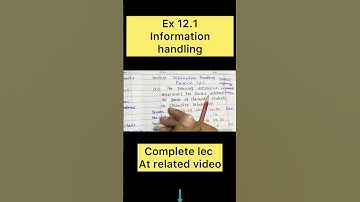 | 9th Math | Ex 12.1 Complete | Information Handling 2025