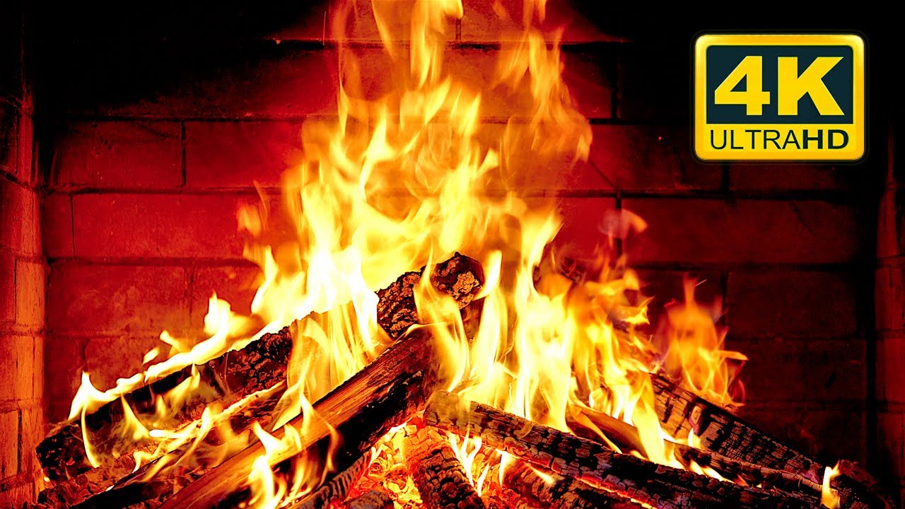 🔥 Fireplace 4K UHD! Fireplace with Crackling Fire Sounds. Fireplace Burning for Home