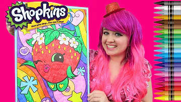 Shopkins Strawberry Kiss GIANT Coloring Page Crayola Crayons | COLORING WITH KiMMi THE CLOWN