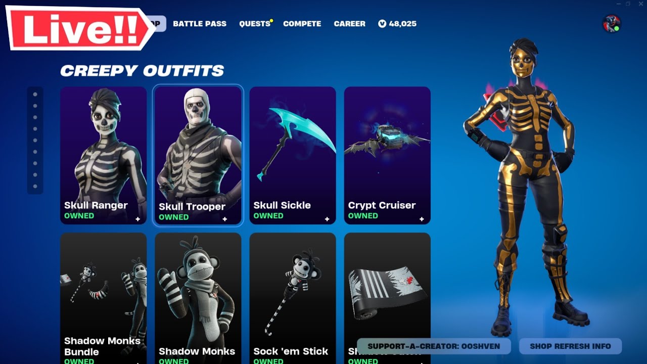 🔴Fortnite SKULL RANGER *NEW* ITEM SHOP TODAY October 7! (Chapter 5 LIVE ...
