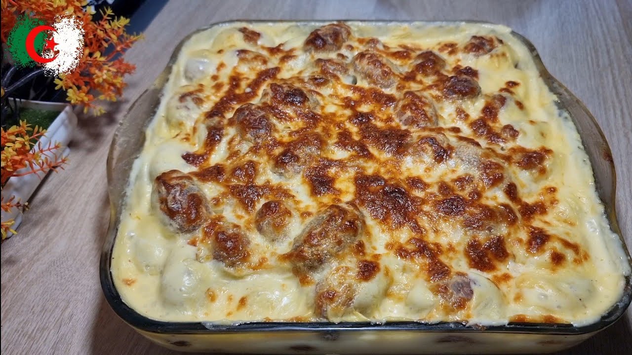 غراتان كريات الشوفلور و الدجاج ... مع صلصة الجبن والفريت معسلة فالبنة 