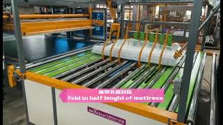 Automatic mattress compress-fold-roll pack line