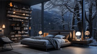 Cozy Bedroom Space - Snowy Day With Smooth Jazz To Studying, Sleeping, Relaxing