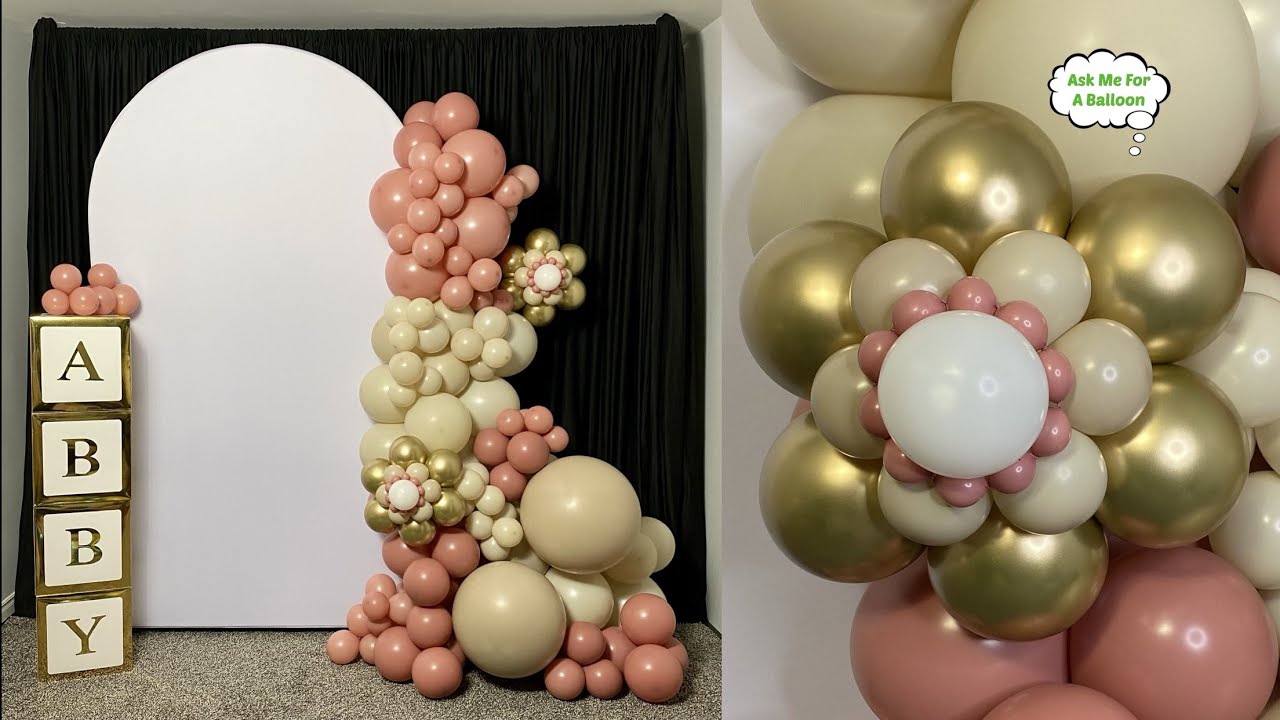 Balloon Garland With Flower Balloons YouTube