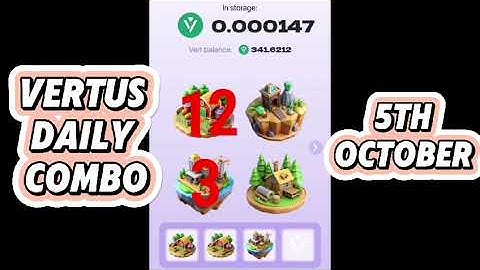 Vertus mining bot daily combo | 6 October vertus today combo | vertus airdrop combo | Vertus news