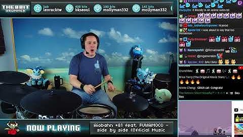 Thumbnail of The8BitDrummer covers side by side by Aiobahn +81 ft. FUWAMOCO on drums...