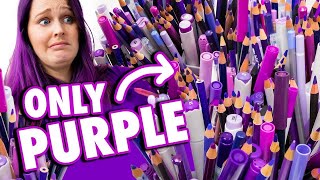 Coloring Using ONLY PURPLE Art Supplies!