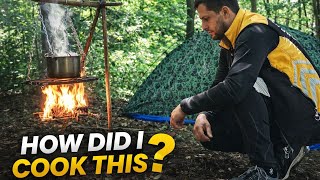 I Built a Hidden Forest Camp and Cooked Over Fire — Bushcraft Survival Day