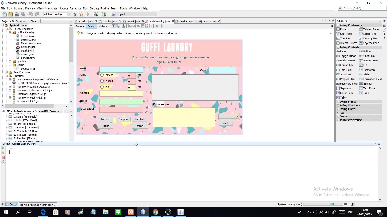 Aplikasi Laundry Berbasis Desktop Pada Netbeans - YouTube